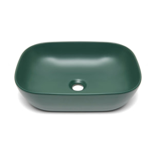 Vasque à poser 45,5 x 32,5 cm - vert foncé mat - sans trop-plein - SAT Infinitio