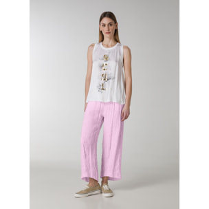 DEHA - Pantalone PINSTRIPED SLOUCHY PANTS in Lino per donna