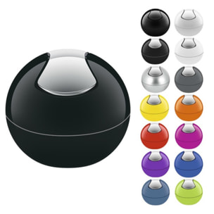 Spirella colección bowl, papelera ø16 x 14 cm (1 litro), poliestirol, negro