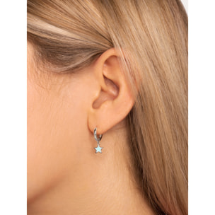 Pendientes Aro Star Sky Enamel Plata