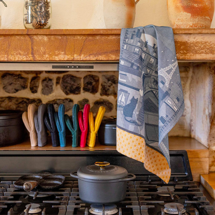 Torchon jacquard Toits de Paris