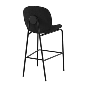 Lot de 2 chaises pour îlot central en tissu bouclé noir 63,5 cm - Iris