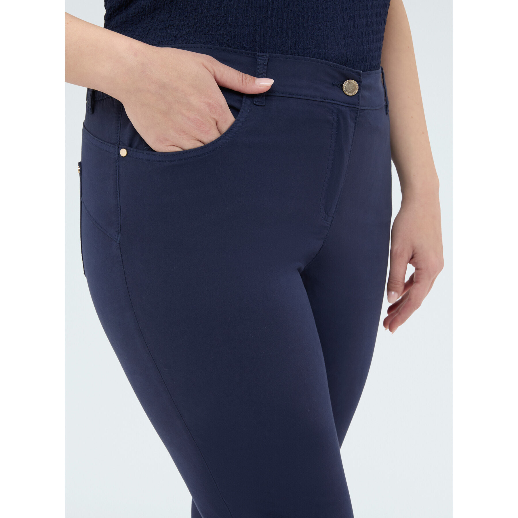 Fiorella Rubino - Pantalones Kick Flare de algodón ligero - Azul