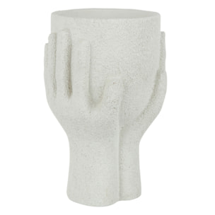 J-Line cache-pot Mains - ciment - blanc - large - Ø 14 cm