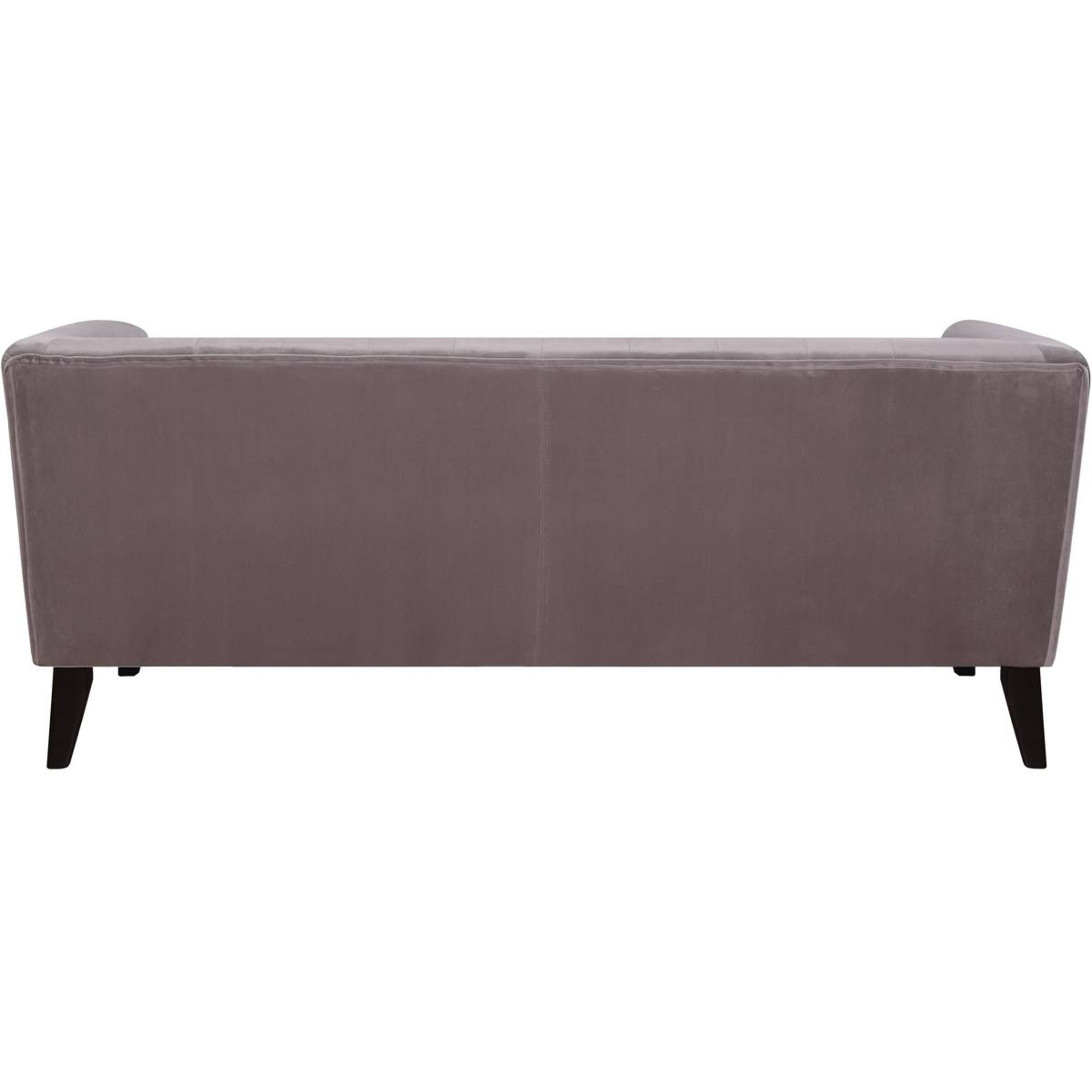 Canapé droit fixe en velours "Vanessa" - 3 places - Gris clair