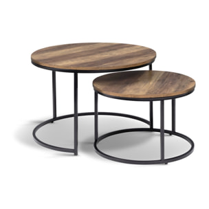 Table basses rondes gigognes Eliza - lot de 2