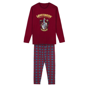 Pijama Largo Single Jersey Harry Potter Dark Red