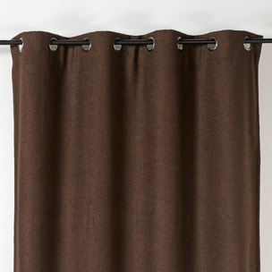 Rideau thermique au style bouclette - Marron chocolat