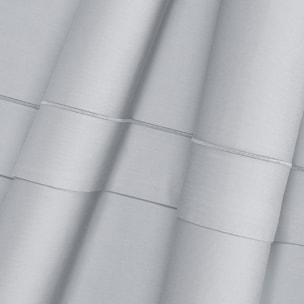 Completo letto in raso tinta unita grigio 100% cotone