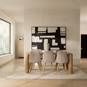 Table à manger Muscat -tableau en tôle naturelle de chêne-couleur chêne naturel 180 x 75 x 90 cm