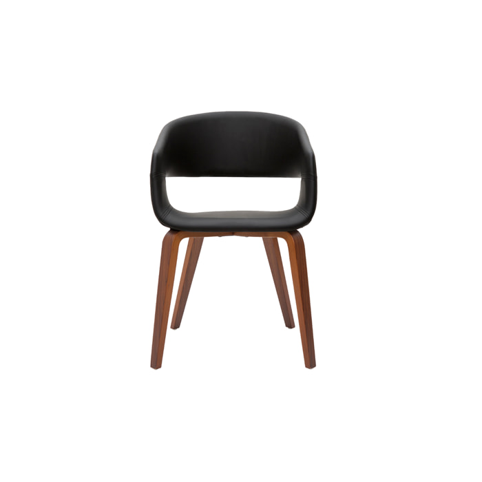 Chaises design noir et bois foncé (lot de 2) SLAM