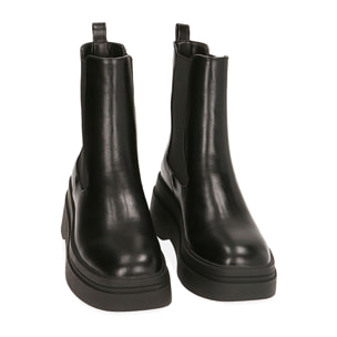 Chelsea boots platform negras, tacón 7 cm