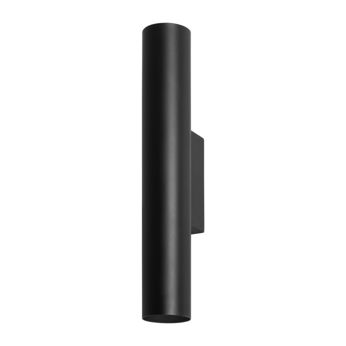 Forlight Meds - Aplique de Pared Interior 2xGU10 de Metal Minimalista Cilíndrico. Color Negro