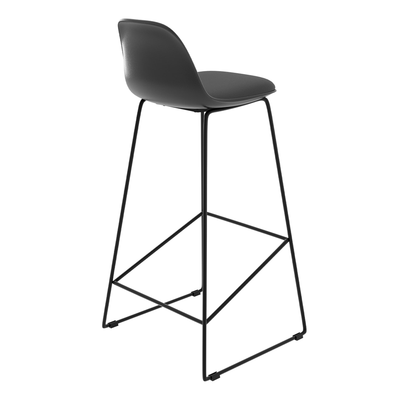 Lot de 2 chaises de bar noires 75 cm - Leni