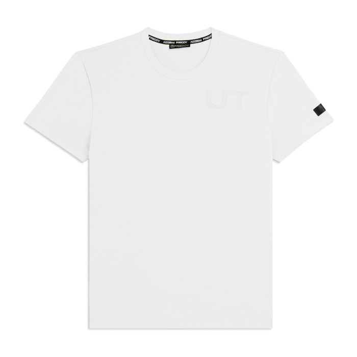 T-shirt Cotone Elasticizzato con Stampa Urban Tech