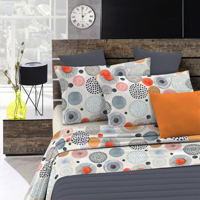 COMPLETO LETTO FANTASY MADE IN ITALY MICROFIBRA-ACQUARELLO PIAZZA E MEZZA