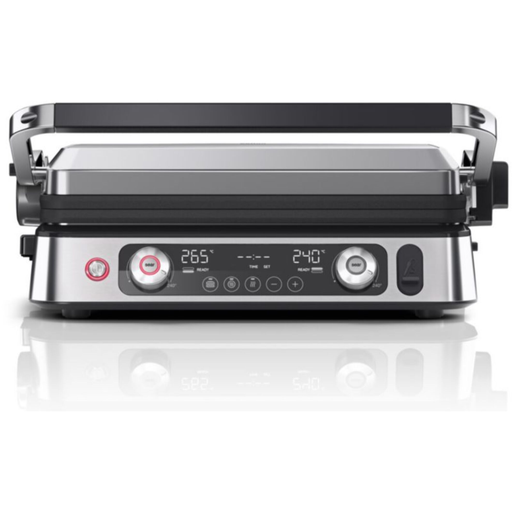 Grille-viande BRAUN CG9160 inox 2 zones de cuissson, plaques amovible, sonde, 37x23 cm