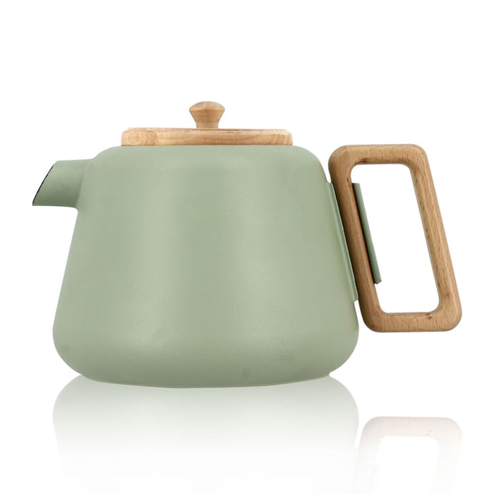 Théière en fonte céladon avec couvercle en bois 500ml VIGGO