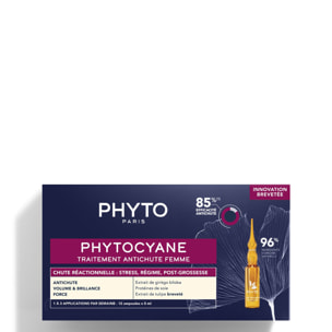 Phytocyane - Traitement Antichute Femme - Chute Réactionnelle 12 ml
