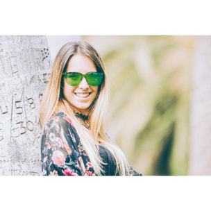 Gafas de sol PALO ALTO AMALFI - Marrón demi mate / Plana verde revo