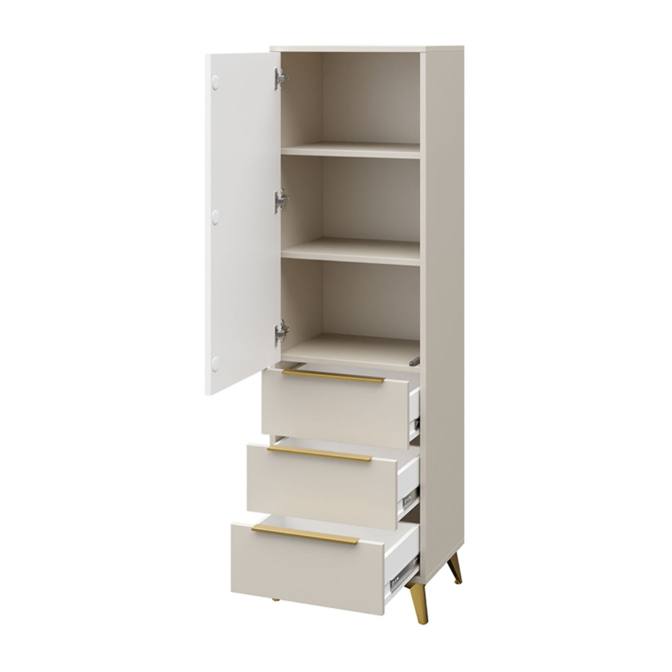 Boccioni - buffet haut - beige - 3 tiroirs et 1 porte - 54x180 cm - Beige