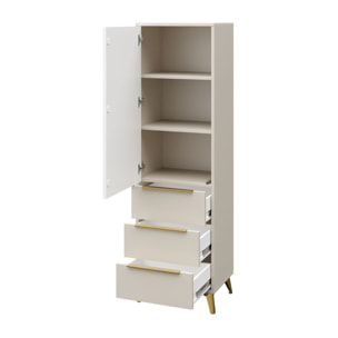 Boccioni - buffet haut - beige - 3 tiroirs et 1 porte - 54x180 cm - Beige