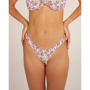 Braga de bikini en forma de uve con estampado de flores