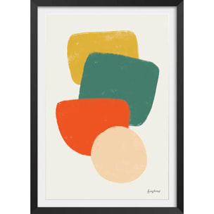 Affiche Palette couleur primaire Affiche + cadre en bois - Noir