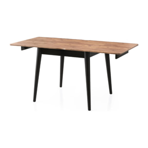 TAVUA - Table à manger extensible 4 personnes marbre noir 80 cm