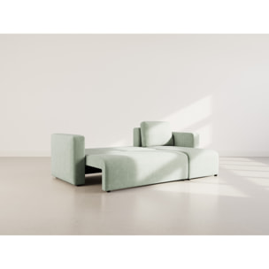 Canopy - canapé d'angle réversible 4 places convertible avec coffre en velours côtelé - Vert sauge