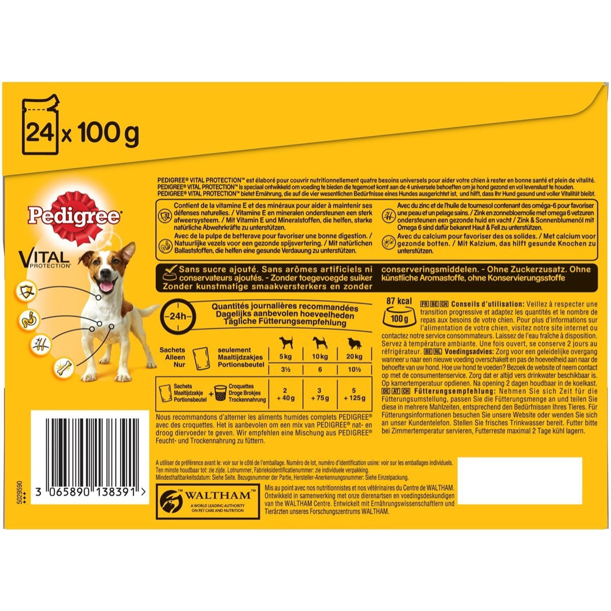 PEDIGREE Box moyen chien: 70 Dentastix + Repas (48x100g) + Friandises (6x140g)