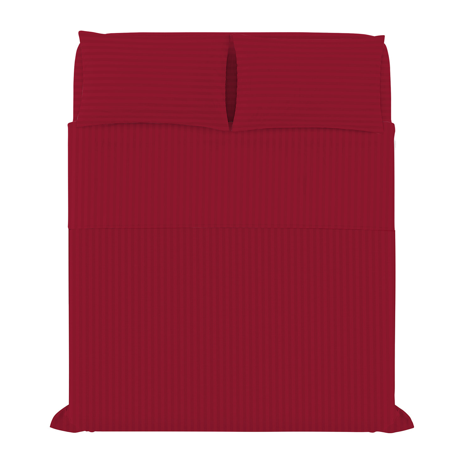 COMPLETO LETTO SATIN STRIPES, 100% Raso di Poliestere, Tinta Unita, Made in Italy - BORDEAUX