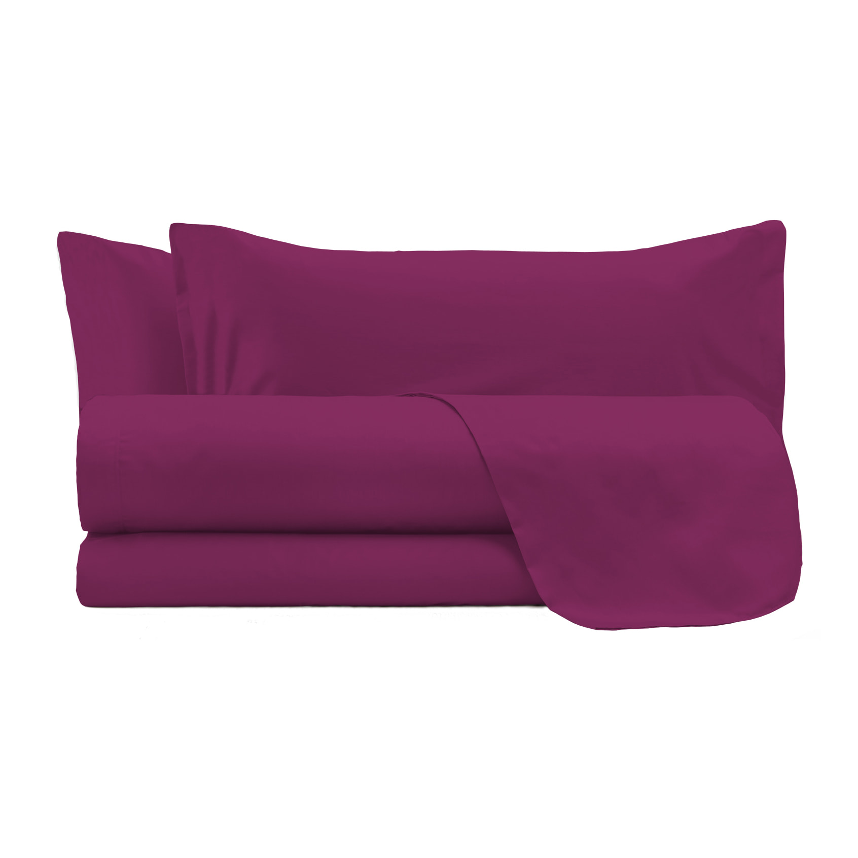 COMPLETO LETTO MAX COLOR, 100% Cotone, Made in Italy - FUCSIA