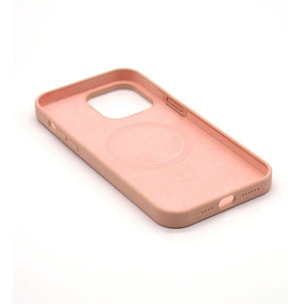 Coque CASYX iPhone 14 Pro silicone Rose MagSafe