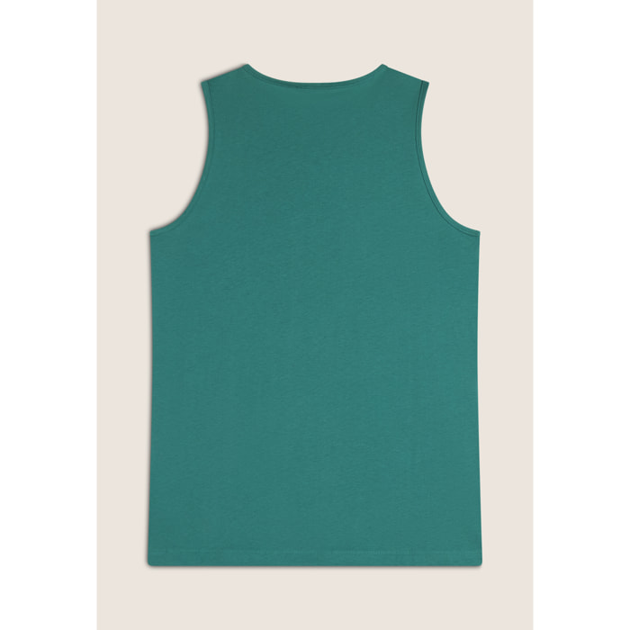 Canotta con scollo tondo e logo glitter