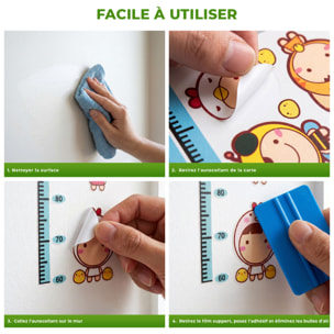 Stickers Muraux décoration adhésifs Toise Enfants pour les Tout Petits