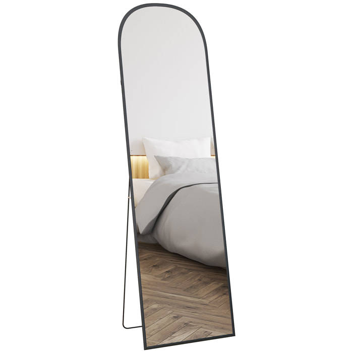 Espejo de Cuerpo Entero Espejo de Pie 50x170 cm Independiente o Pared con Marco de Aleación de Aluminio y Soporte para Sala Dormitorio Baño Dorado