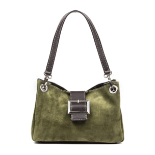 Aicurzio Borsa a spalla Donna. Pelle scamosciata autentica Dollaro