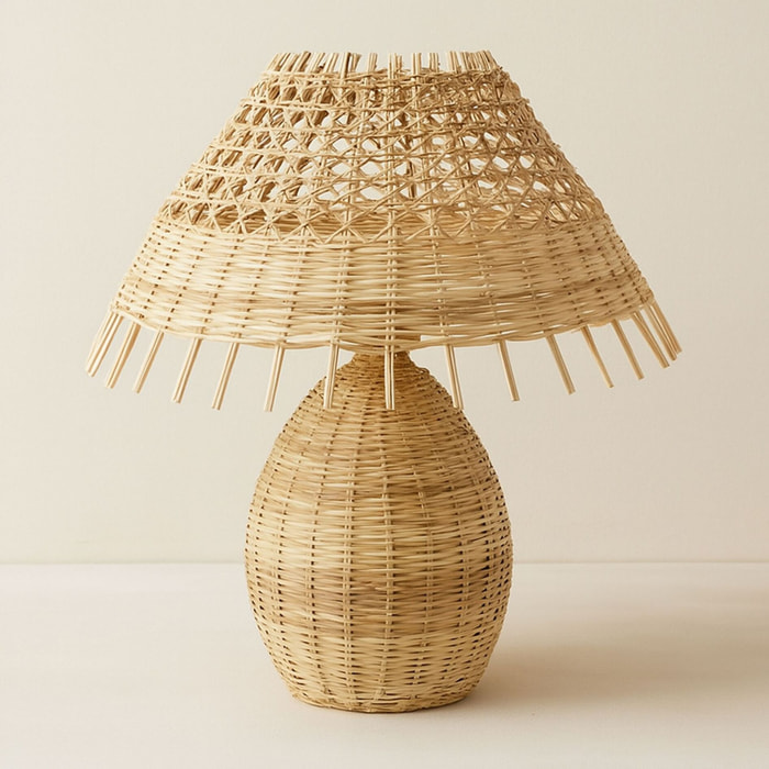 Lampe à poser en rotin h44cm JOYCE
