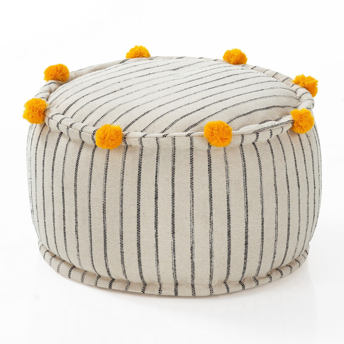 ORESTELUCHETTA Pouf rotondo STRIPE-A YELLOW