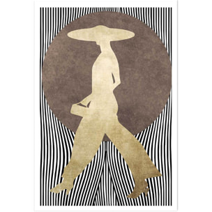 Poster silhouette femme à chapeau Affiche seule
