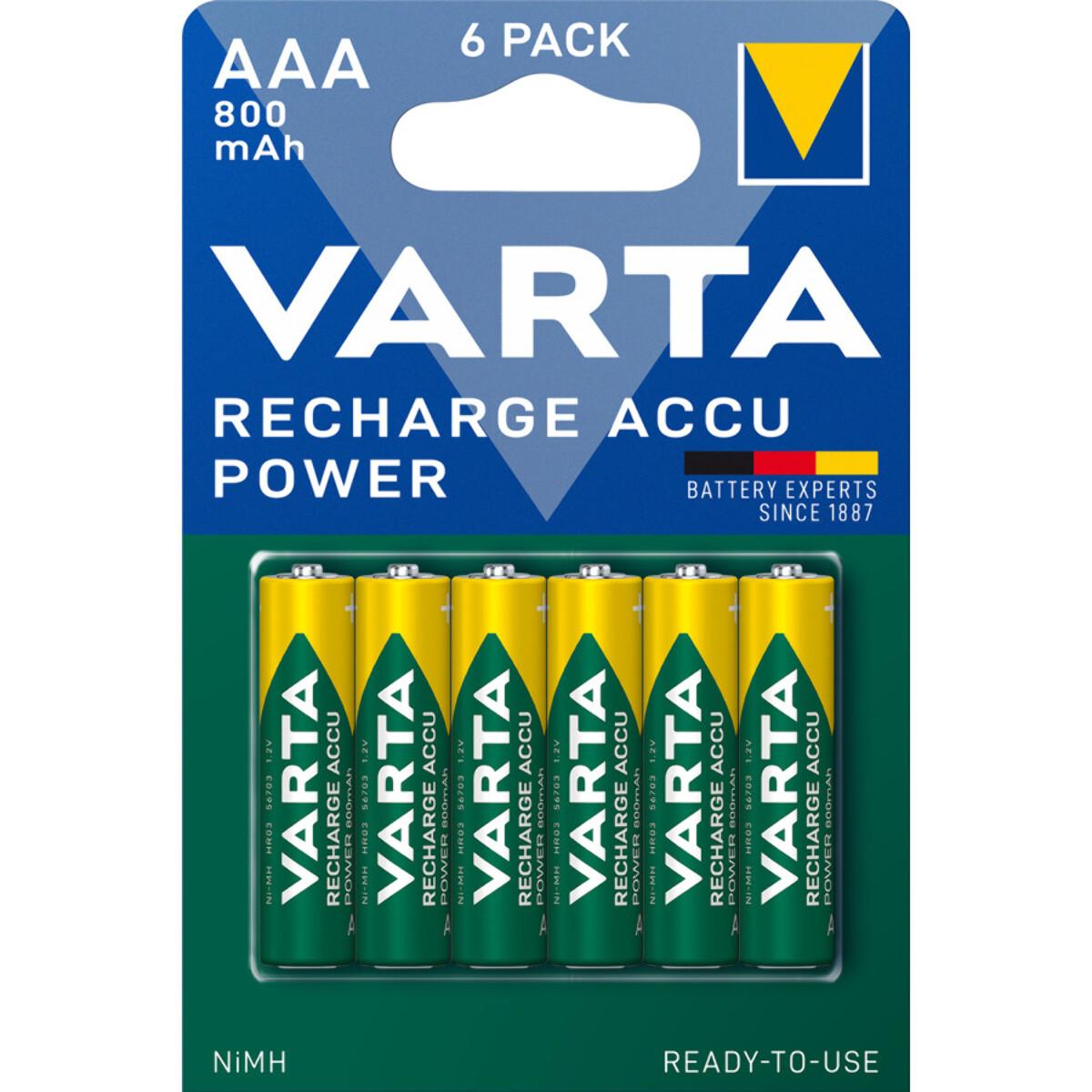 Varta - Pile rechargeable AAA 800mAh blister de 6