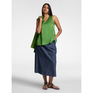 Elena Mirò - Top in raso di viscosa - Verde