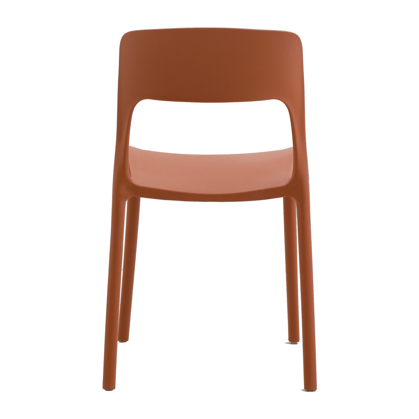 set 2 sedie impilabili in polipropilene terracotta