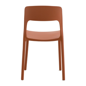 set 2 sedie impilabili in polipropilene terracotta