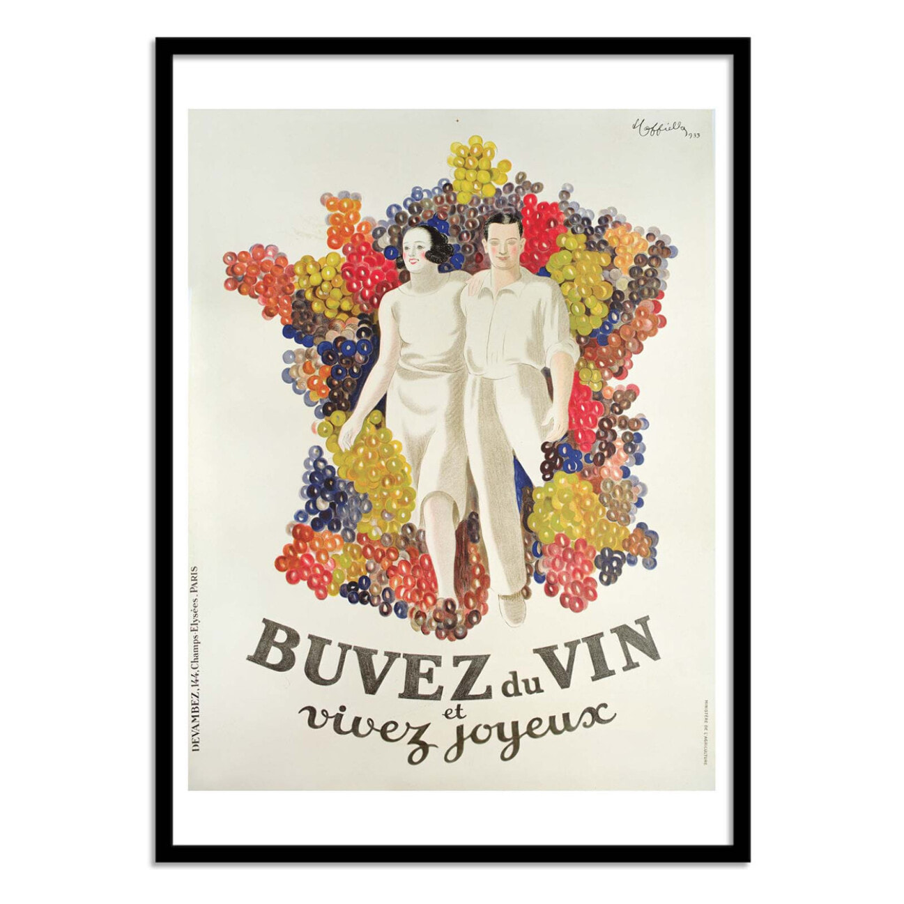 Affiche - Buvez du vin, vivez joyeux 1933 - Leonetto Cappiello