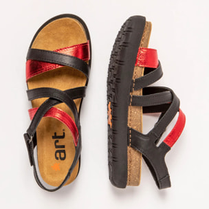 Sandalias 1714 NAPPA BLACK-RED /RHODES color Black-red