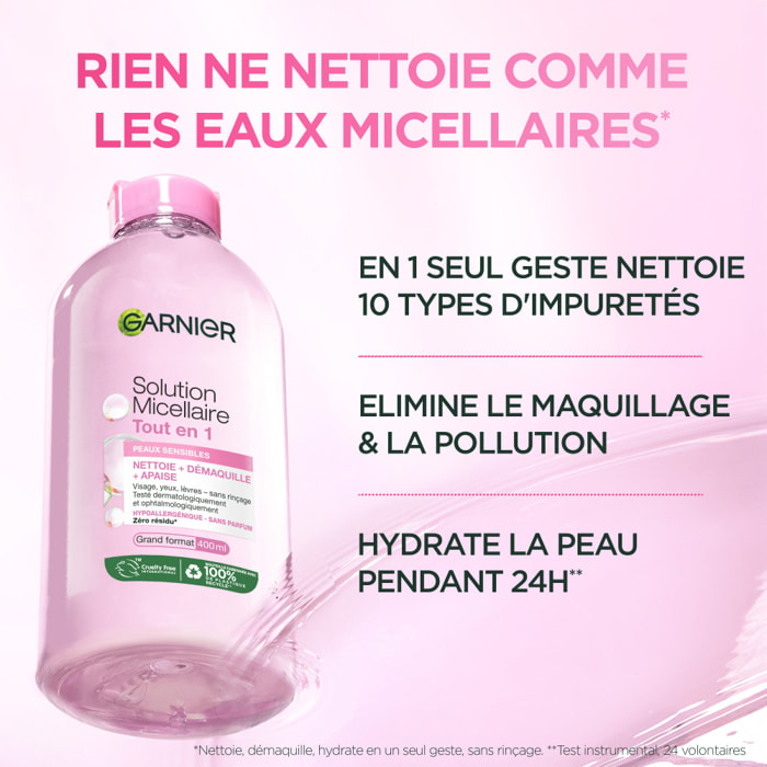 Lot de 6 - Garnier SkinActive Micellaire Tout en 1 Peaux Sensibles 400mL