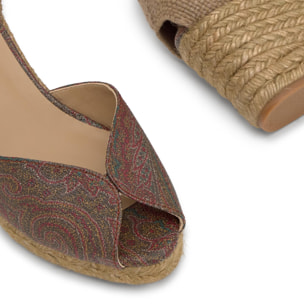 Sandalia de cuña Bilina en el icónico tejido jacquard by ETRO