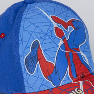 Gorra infantil con visera de spiderman - color azul - talla única